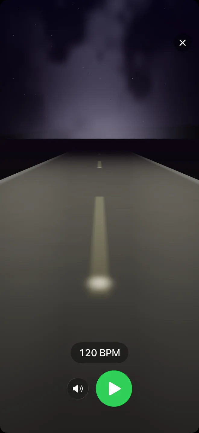 Desert highway visualization at night