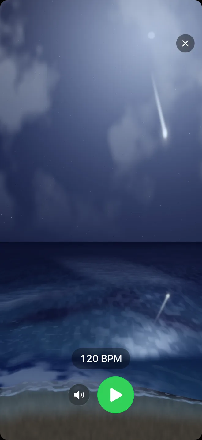 Moonlit ocean visualization with a shooting star