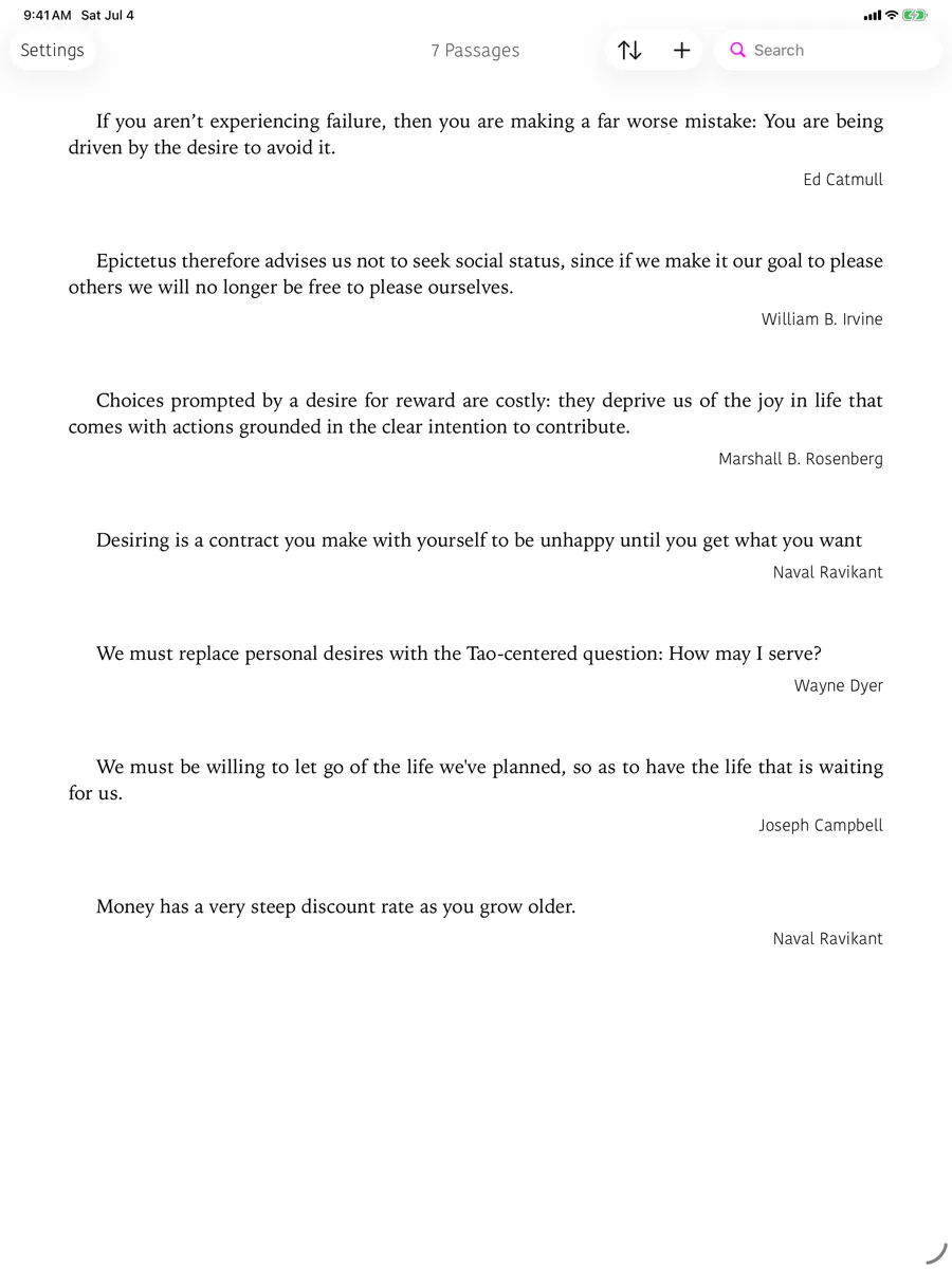 Passages library on iPad